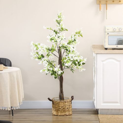 Potted Artificial Honeysuckle Flower Plant for Indoor and Outdoor Use in White