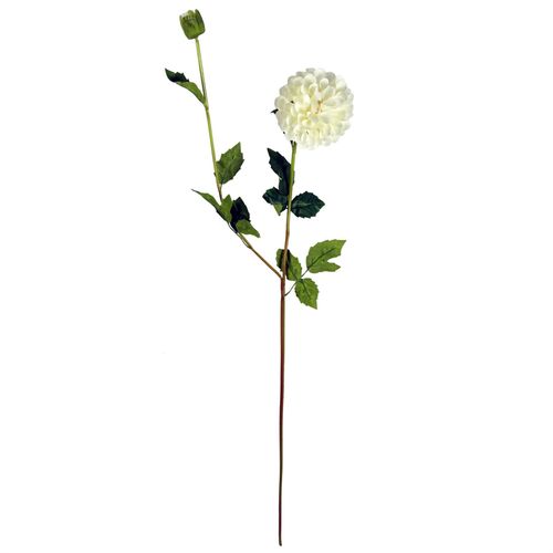 75cm Cream Dahlia Pompom Artificial Flower Stem