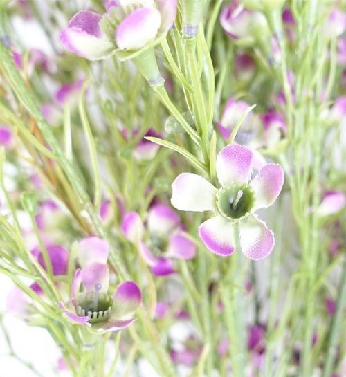 Purple Artificial Foliage Stems with Small Flowers Pack of 6