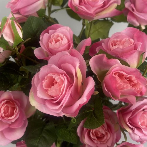 60cm Rose Bush Premium Pink Silk Flowers