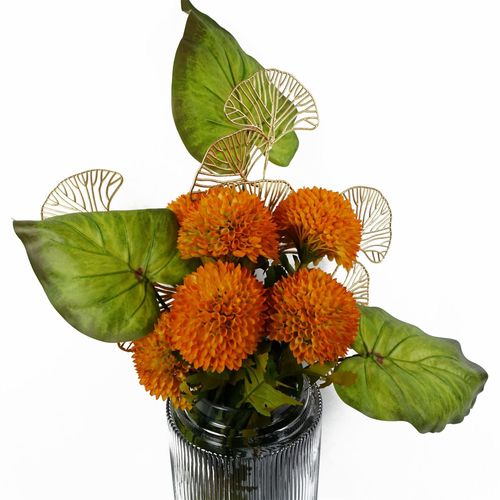 65cm Golden Leaves Flower Arrangement Stem