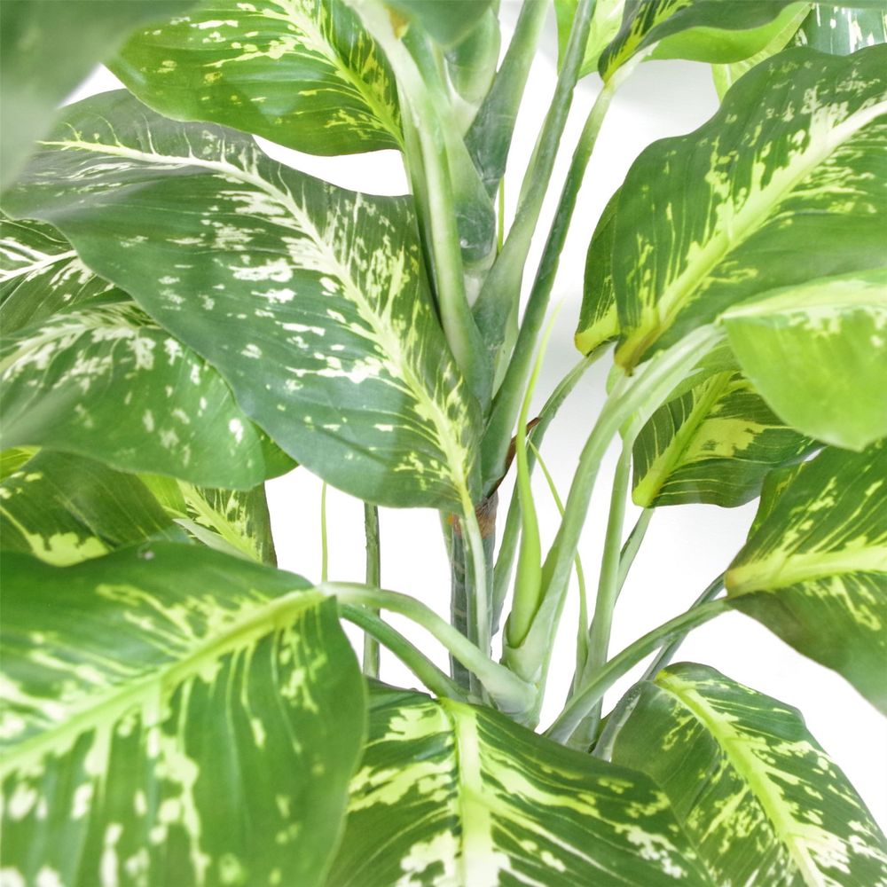 100cm Large Fox's Aglaonema Artificial Tree with Silver Metal Planter