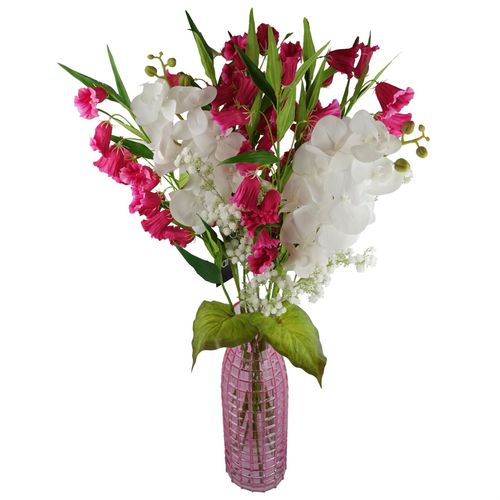 100cm Trumpet Artificial Flower Stem in Fuchsia Pink