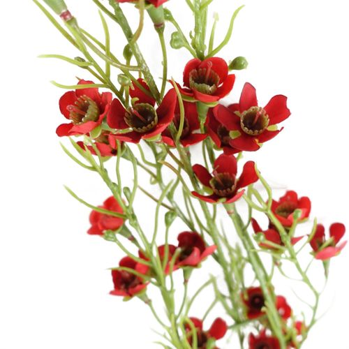 100cm Artificial Foliage Stem with Red Flowers