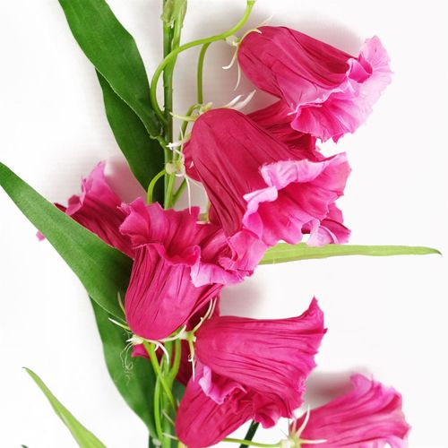 Pack of 6 Fuchsia Pink Trumpet Artificial Flower Stems 100cm