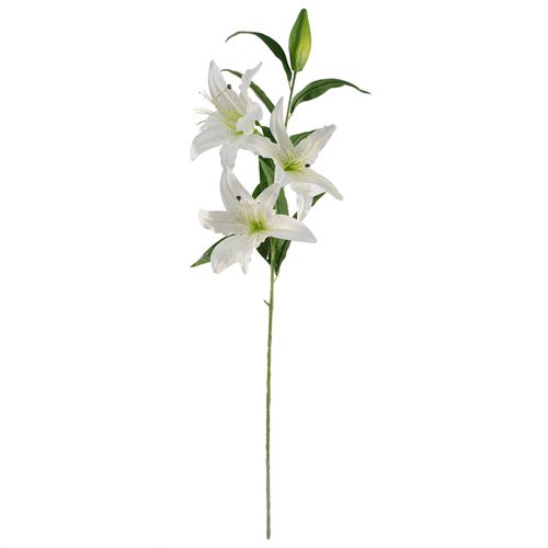 Pack of 6 White Lily Artificial Flower Stems 100cm