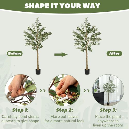 Indoor Artificial Olive Tree 150cm Potted Faux Silk Plant