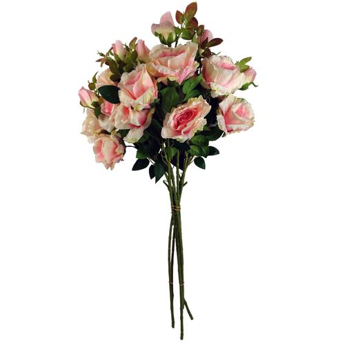 80cm Artificial Pink Rose Stem with 3 Flowers