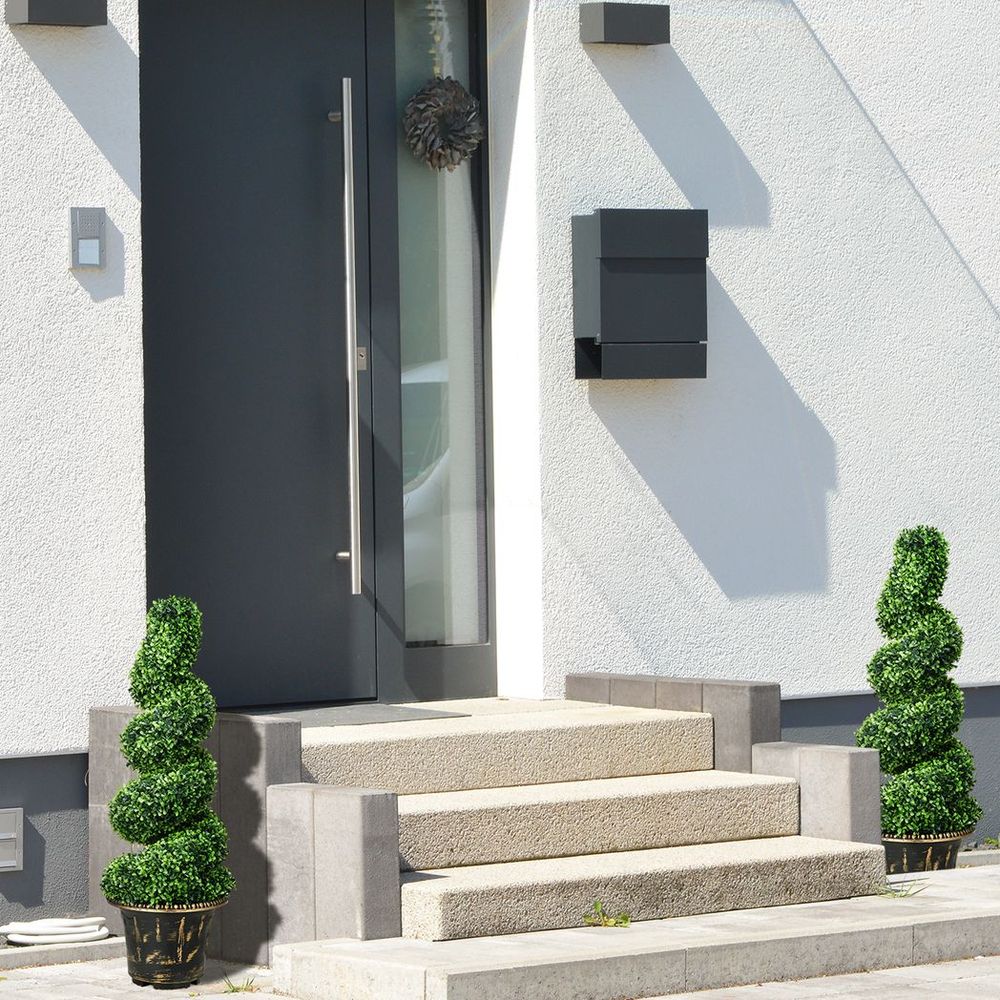 Set of 2 Spiral Boxwood Topiary Trees 90cm Potted Plants