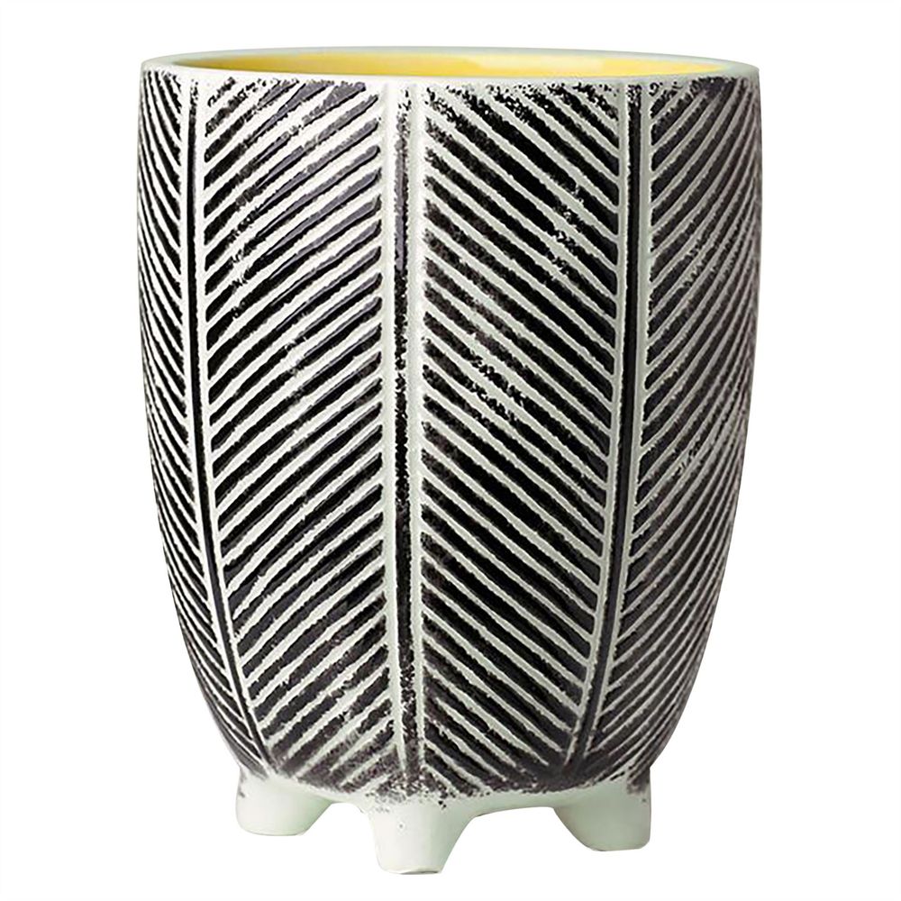 Ceramic Mini Desktop Planters with Charming Leaf and Pattern Designs