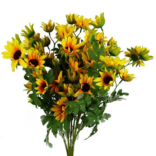 Pack of 6 Yellow Daisy Flower Sprays 70cm