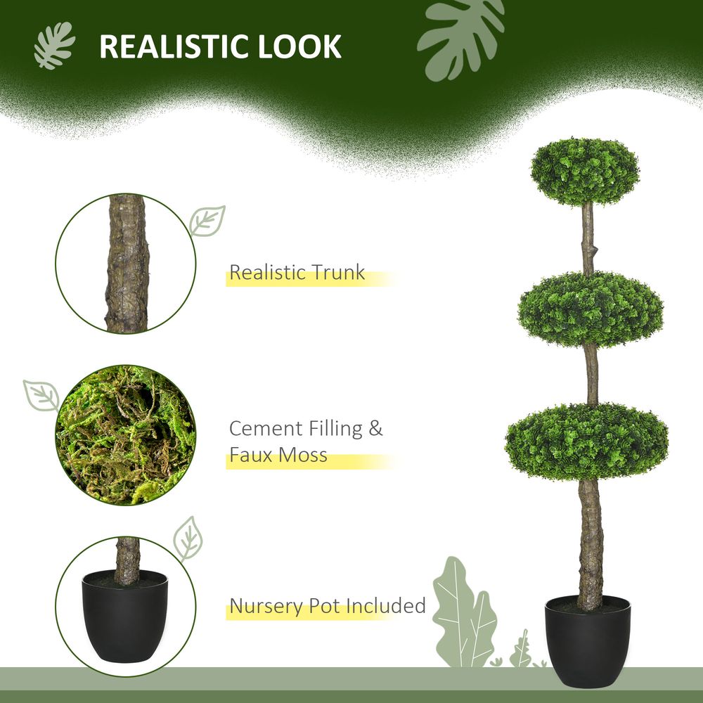 Artificial Boxwood Ball Topiary Trees Set of 2 with Pots