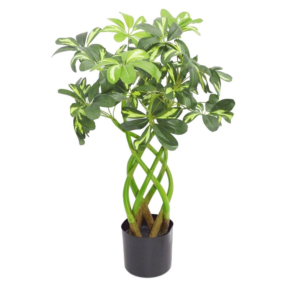 70cm Artificial Bonsai Bush with Twisted Stem in Golden Capella