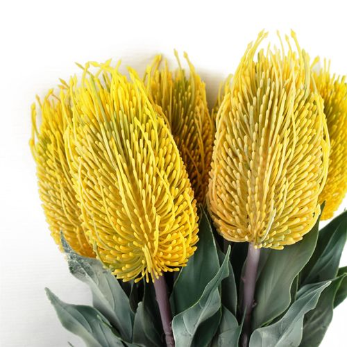 75cm Yellow Banksia Menziesii Artificial Flower Stem
