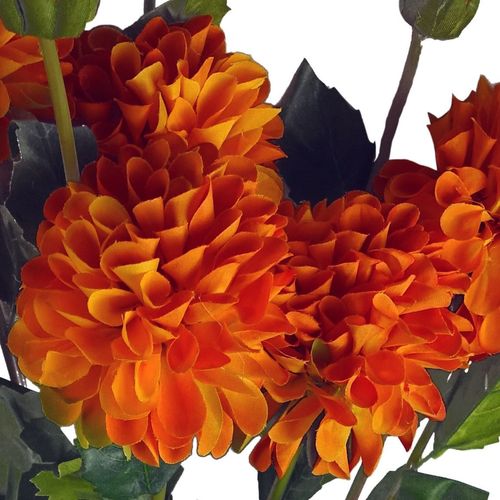 75cm Orange Dahlia Pompom Artificial Flower Stem