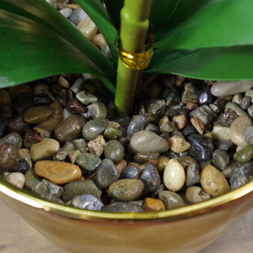 50cm Purple Leopard Orchid Artificial Plant with Gold Pot