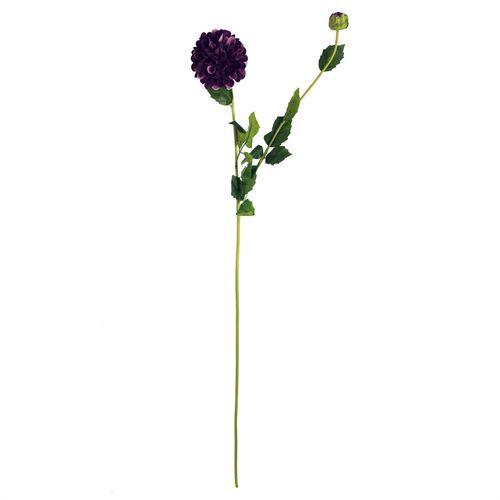 75cm Purple Dahlia Pompom Artificial Flower Stem