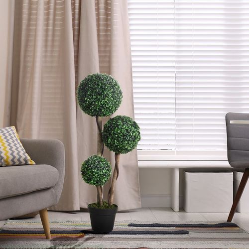 Artificial Boxwood Ball Topiary Tree 90cm Indoor Outdoor