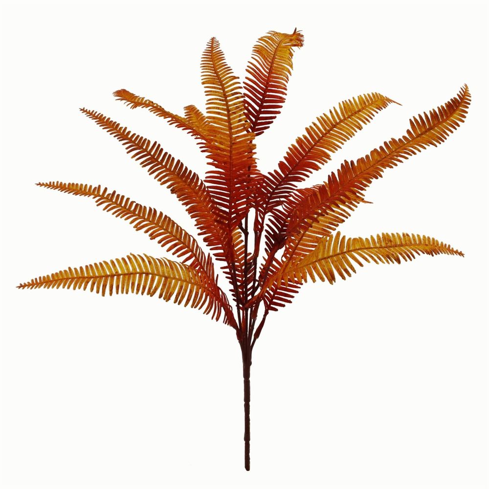 Artificial Autumn Fern Bush 55cm Lifelike Plant