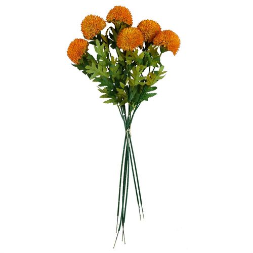 70cm Large Ball Dahlia Artificial Flower Stem in Yellow