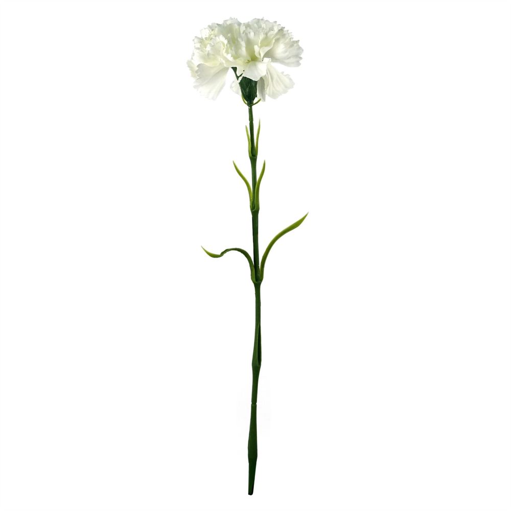 White Carnation Artificial Flowers Set of 12