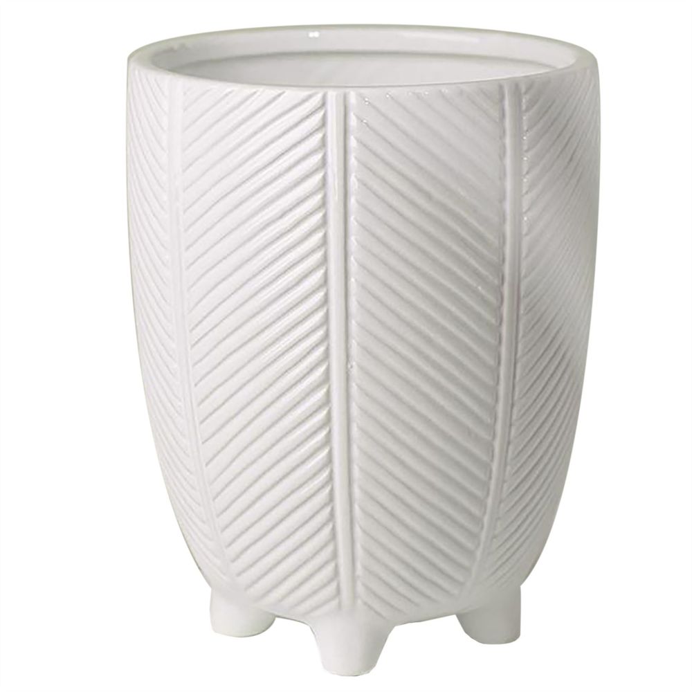 Ceramic Mini Desktop Planters with Charming Leaf and Pattern Designs