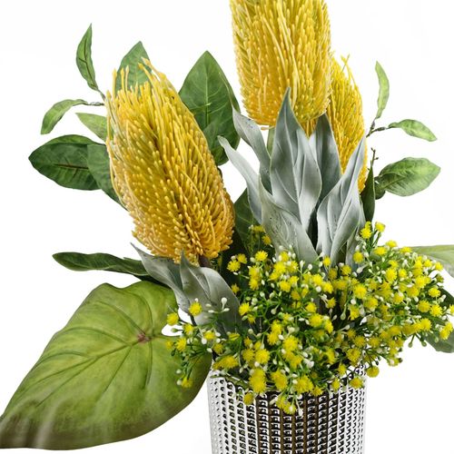 75cm Yellow Banksia Menziesii Artificial Flower Stem
