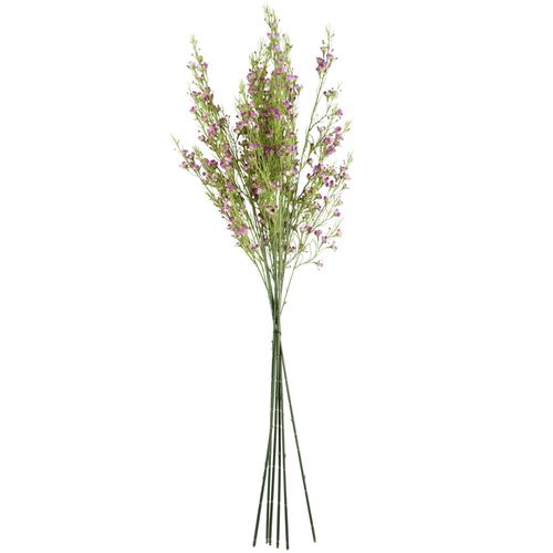 Purple Artificial Foliage Stems with Small Flowers Pack of 6