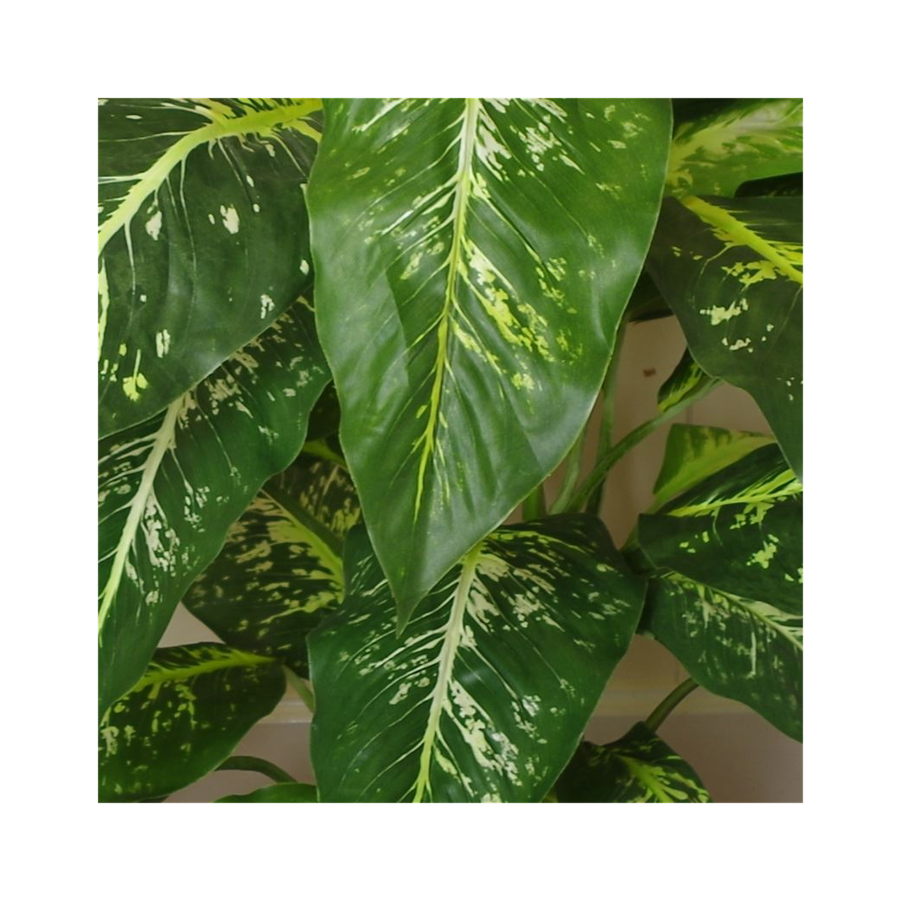 100cm Large Fox's Aglaonema Artificial Plant with Copper Metal Planter