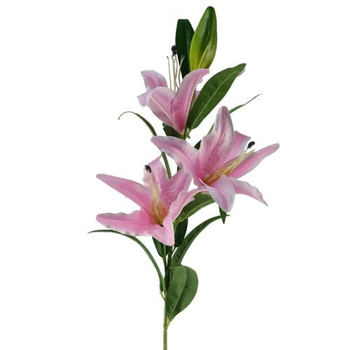 Pack of 6 Large Pink Lily Stems 100cm with 18 Flowers