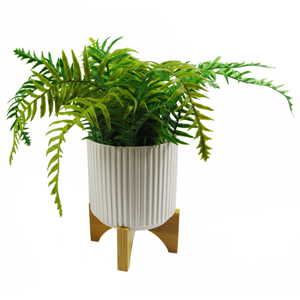 Ceramic Plant Pot with Leaf Design - Multiple Sizes and Colours