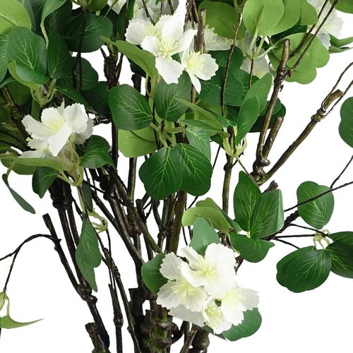 60cm White Flower Foliage Spray