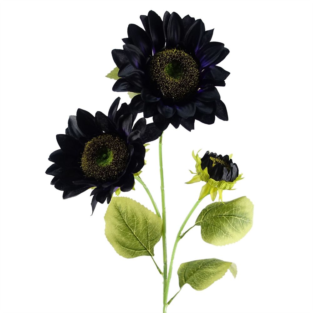 Purple Sunflower Arrangement with Glass Vase 100cm