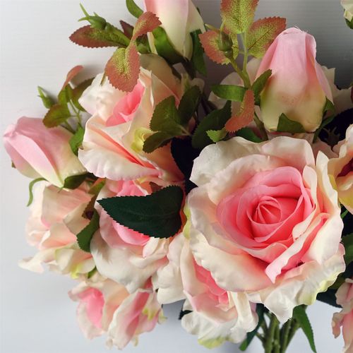 80cm Artificial Pink Rose Stem with 3 Flowers