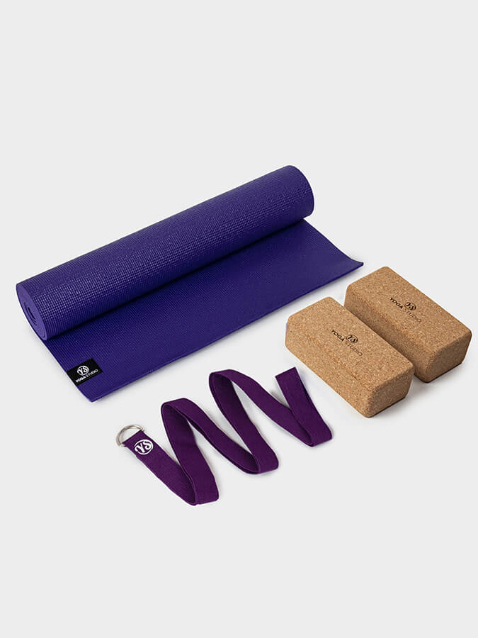 Starter Cork Yoga Set with Mat Blocks and Strap