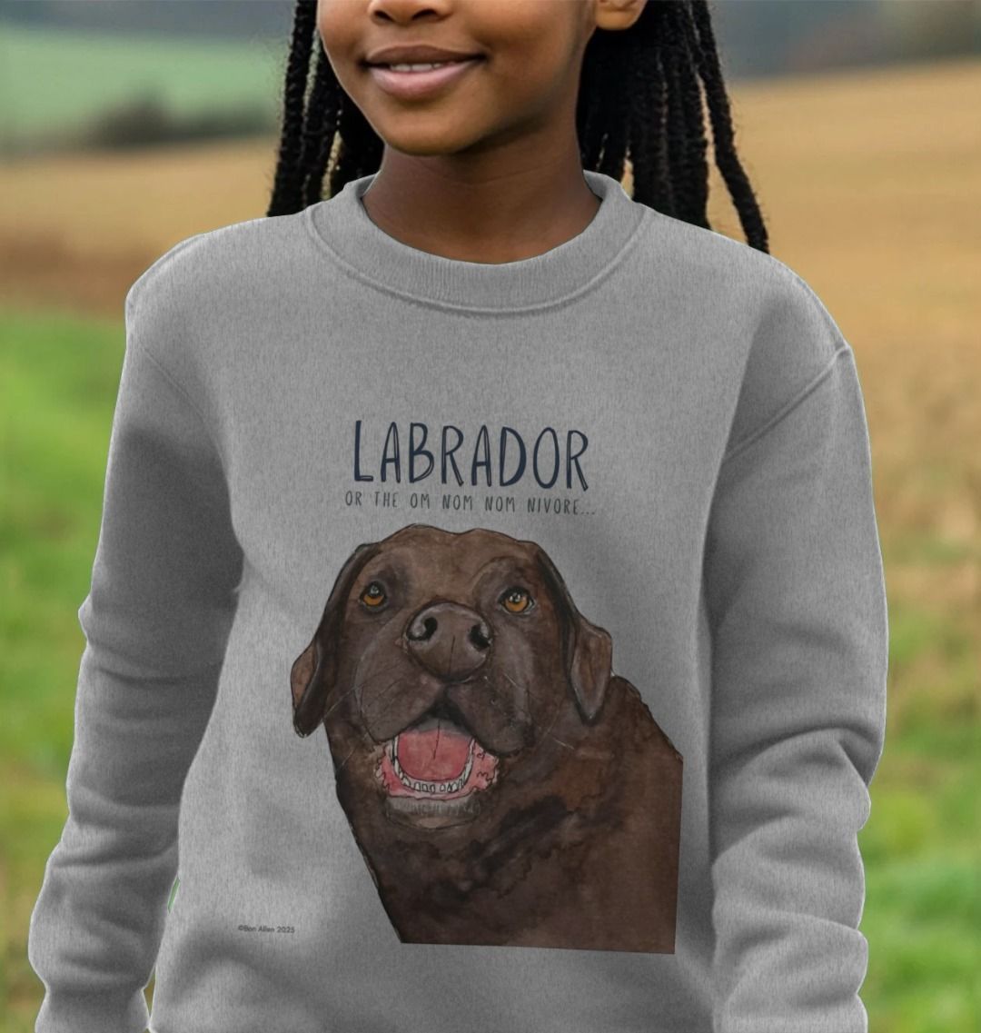 Chocolate Labrador Crumb Catcher Kids Sweatshirt