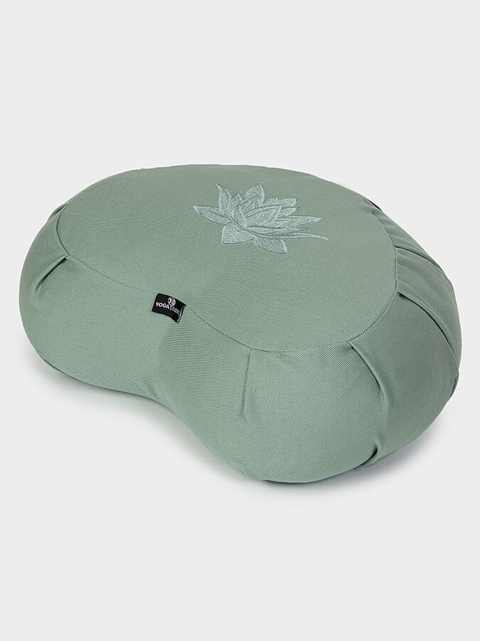 Organic Cotton Crescent Lotus Zafu Buckwheat Meditation Cushion