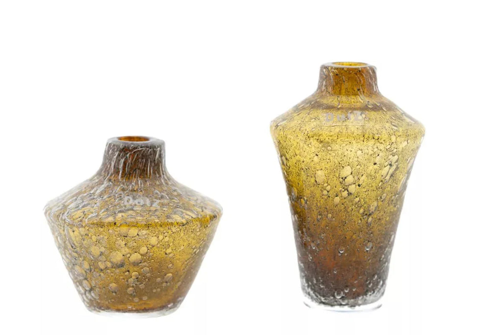 Amber Vase and Diffuser with Icy Bubble Effect