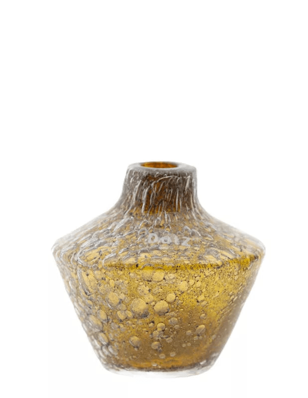 Amber Vase and Diffuser with Icy Bubble Effect