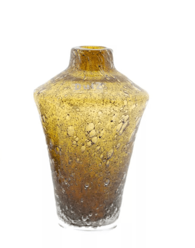 Amber Vase and Diffuser with Icy Bubble Effect