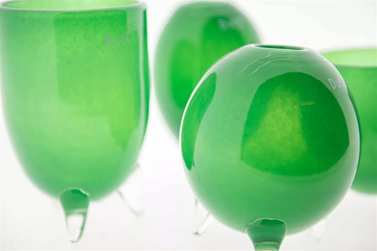 EVITA Vase with Feet Set of 4 Handcrafted Glass in Multiple Colors