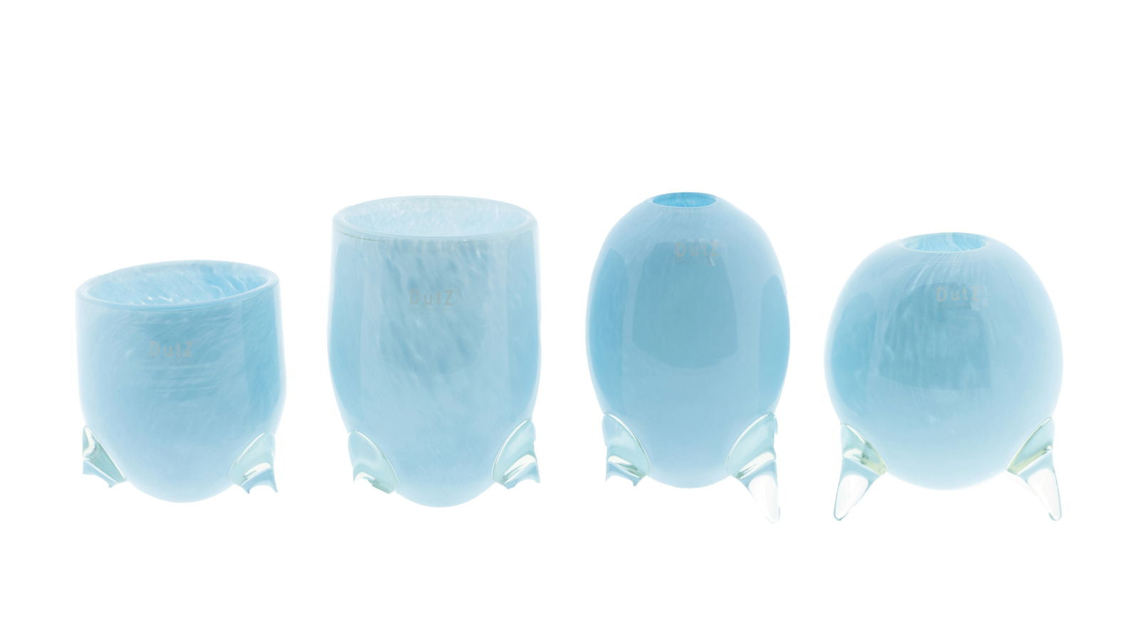 EVITA Vase with Feet Set of 4 Handcrafted Glass in Multiple Colors