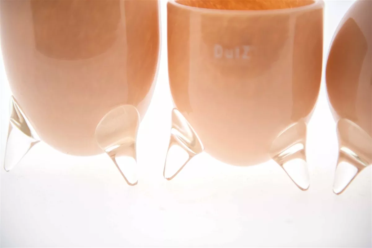 EVITA Vase with Feet Set of 4 Handcrafted Glass in Multiple Colors