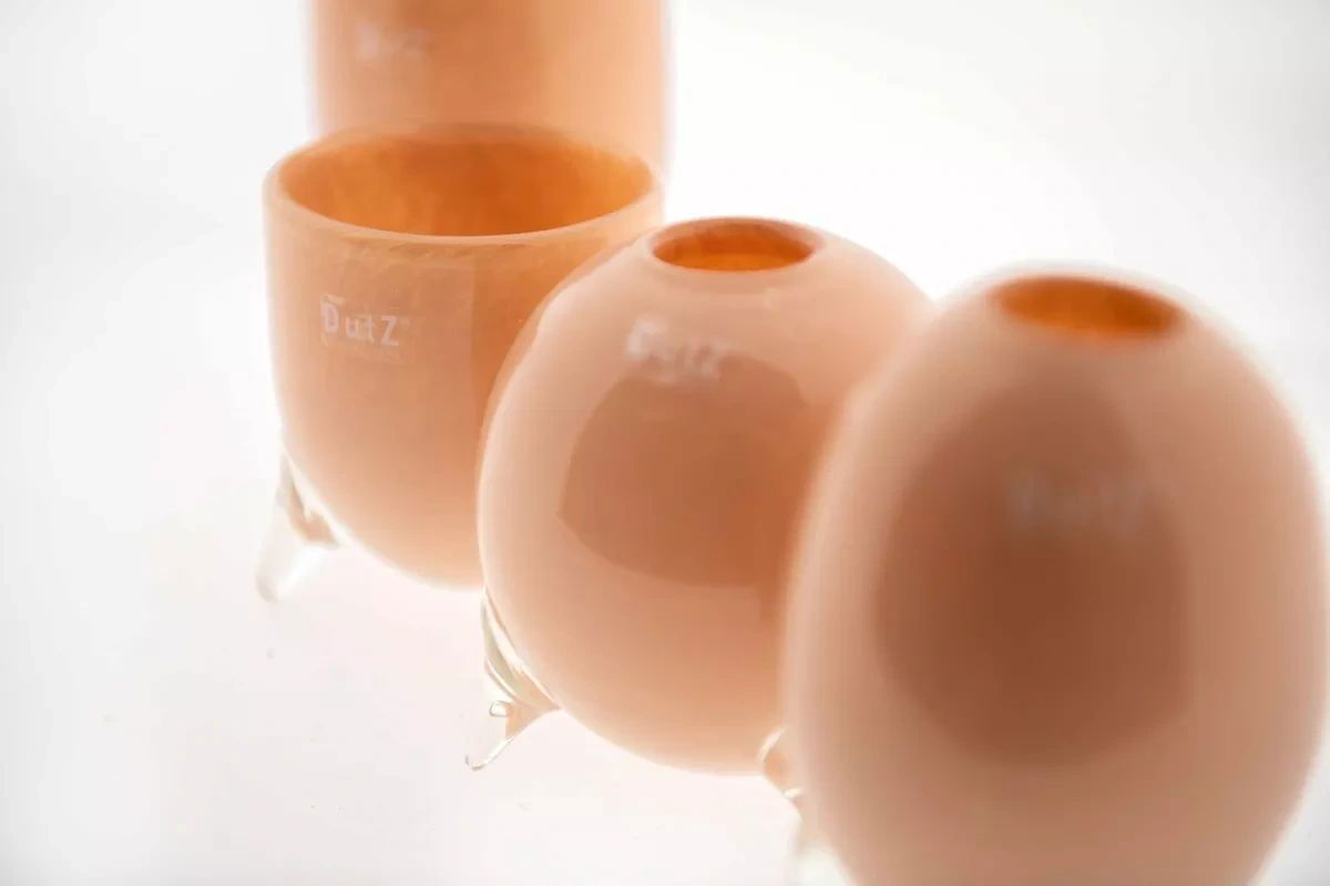 EVITA Vase with Feet Set of 4 Handcrafted Glass in Multiple Colors