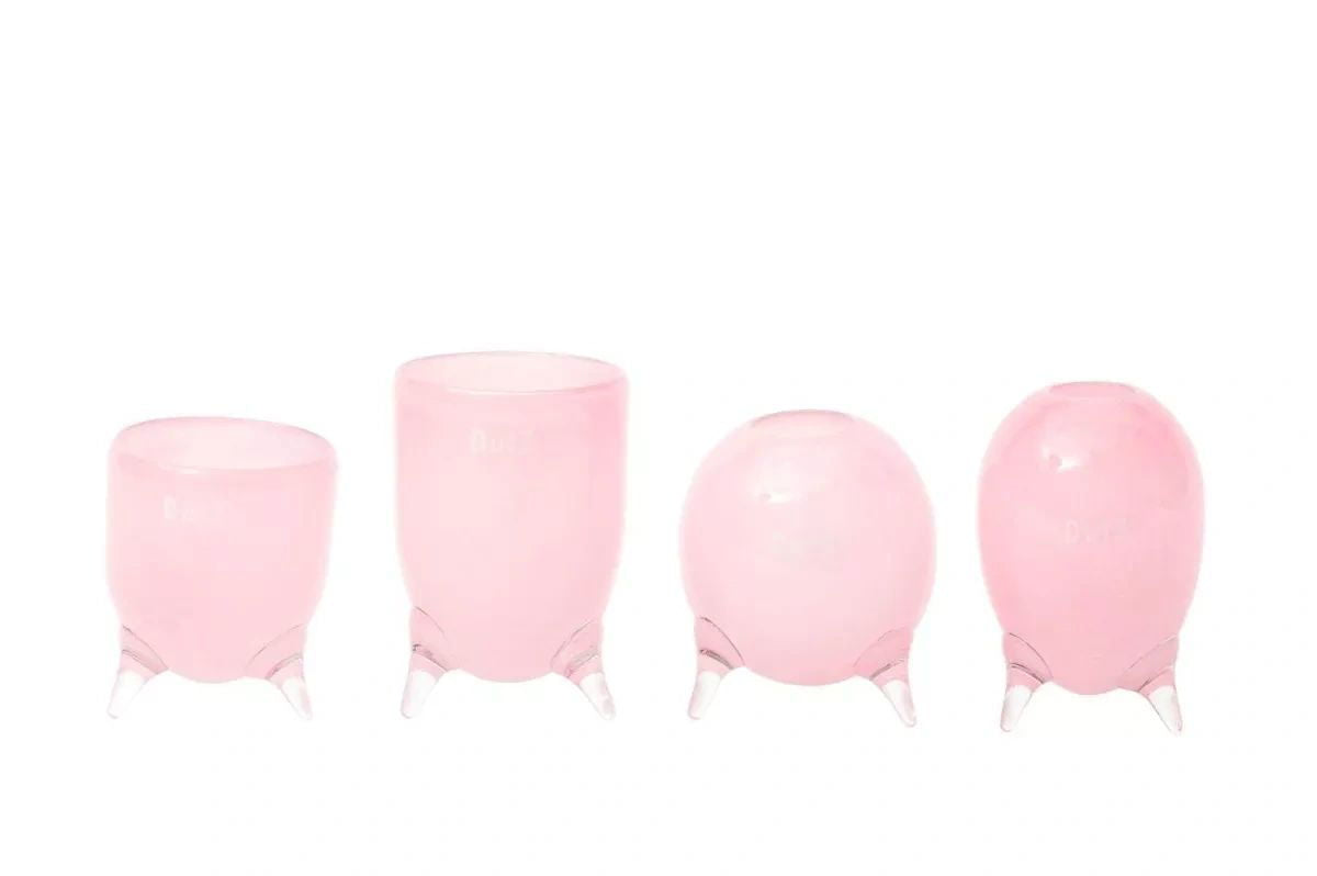 EVITA Vase with Feet Set of 4 Handcrafted Glass in Multiple Colors