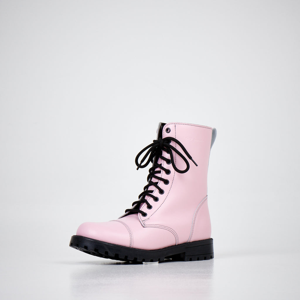 Stylish 511 Pink Leather Boots – Durable & Breathable by Samelin at www.brixbailey.com