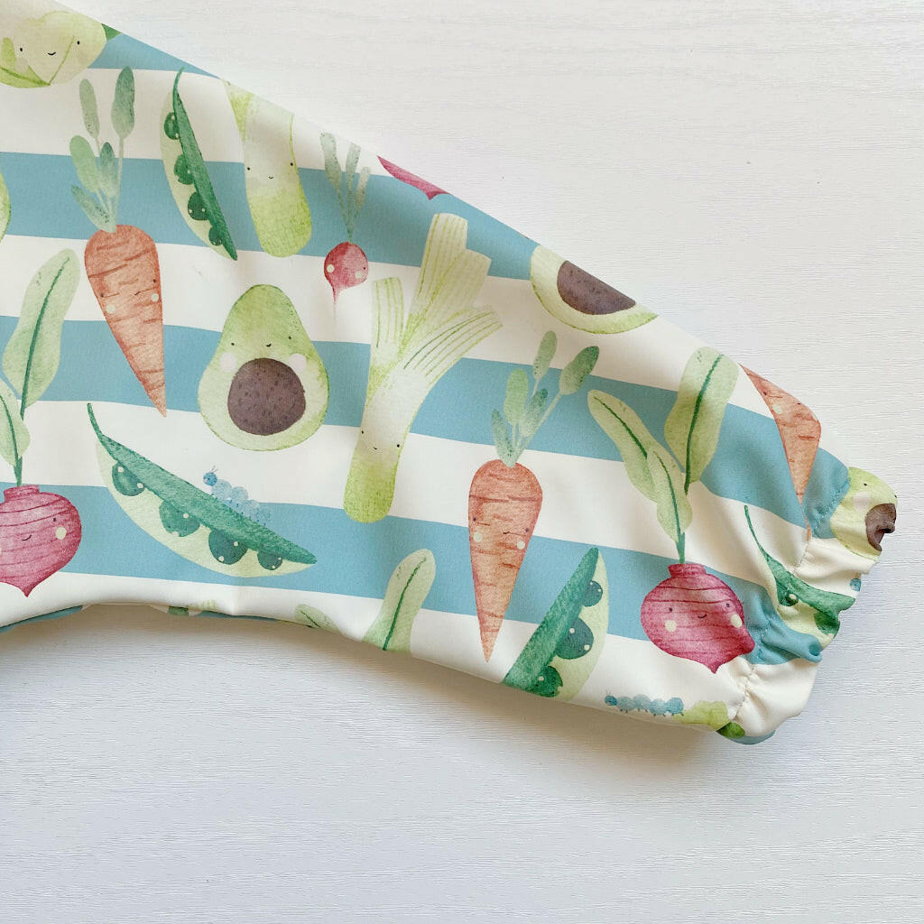 Long Sleeved Bib - Vegetable Garden