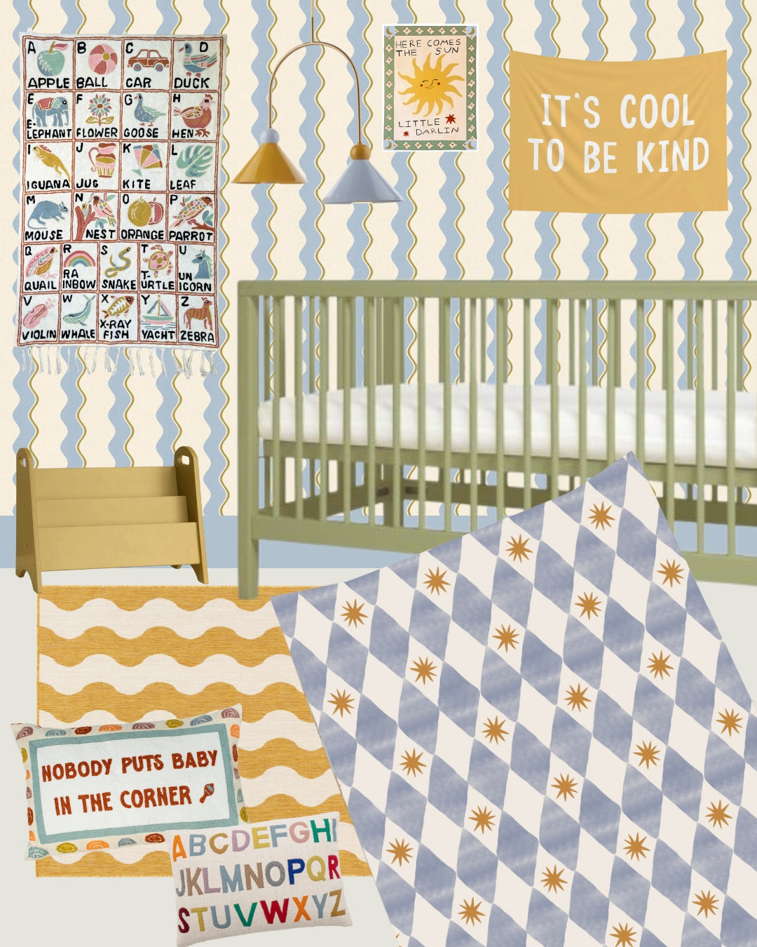 Standard Changing Mat - Blue Harlequin