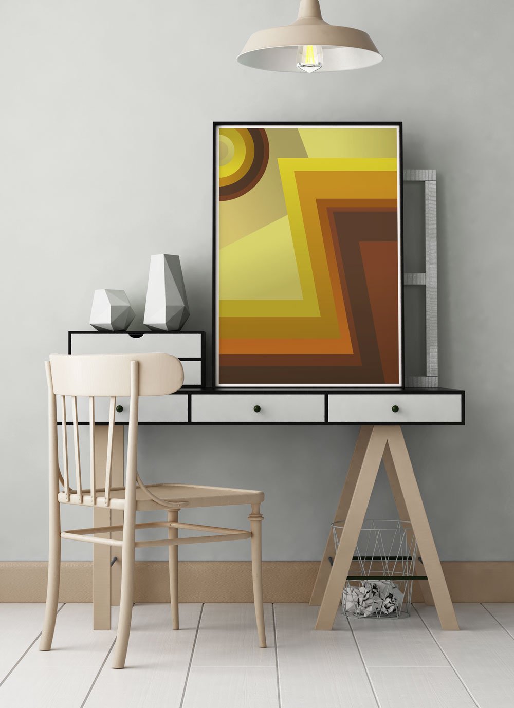 Vinyl Zig Zag 70s Retro Art Print