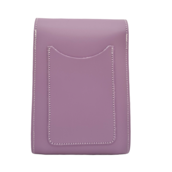 Handmade Leather Festival Phone Bag in Pastel Violet